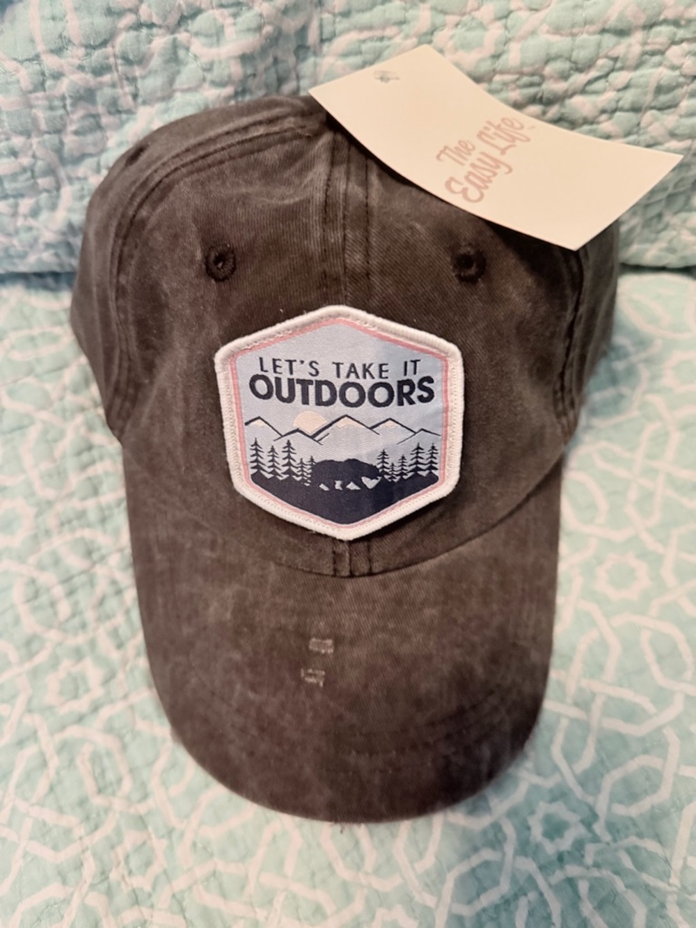 NWT The Easy Life  'Let's Take It Outdoors' Patch Hat - Charcoal